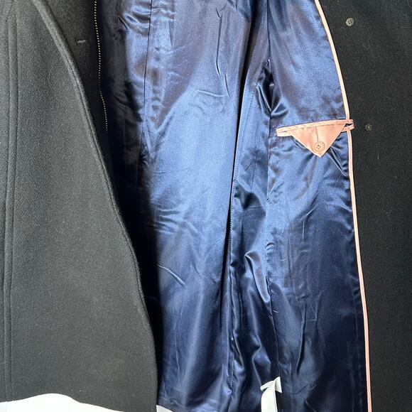 J.Crew Nello Gori Italian Stadium Cloth Villa Cocoon Black Wool Coat Size 2 Tall - Picture 11 of 12